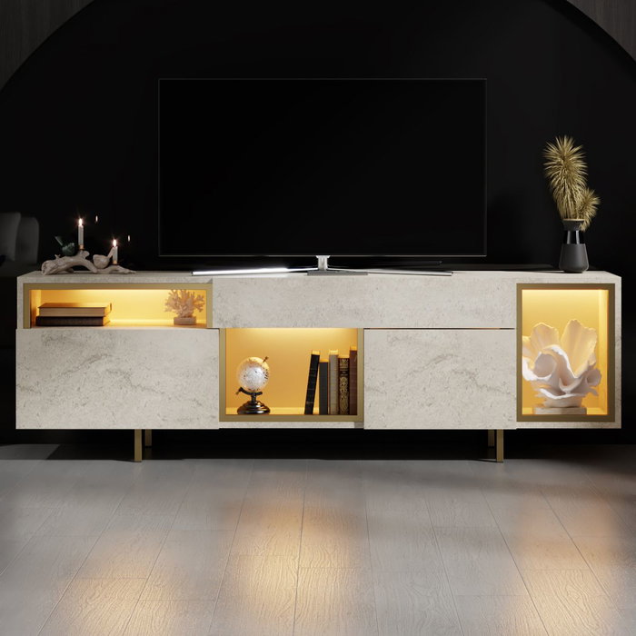 Hanah Home Soporte para TV Norm - Travertino, Gold